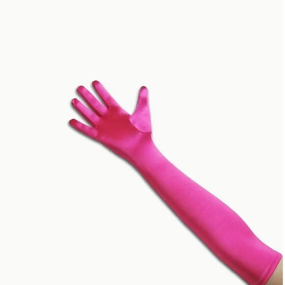 Classic Satin Glossy Long Gloves Party Bridal Dance Opera Length Gloves Hallowee - Picture 3 of 9